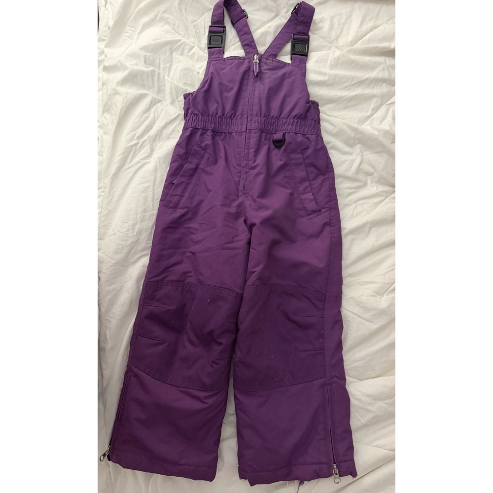 Lands End Squall Ski Winter Snow Bibs Pants Overalls Girls Sz 5 Bright Pink